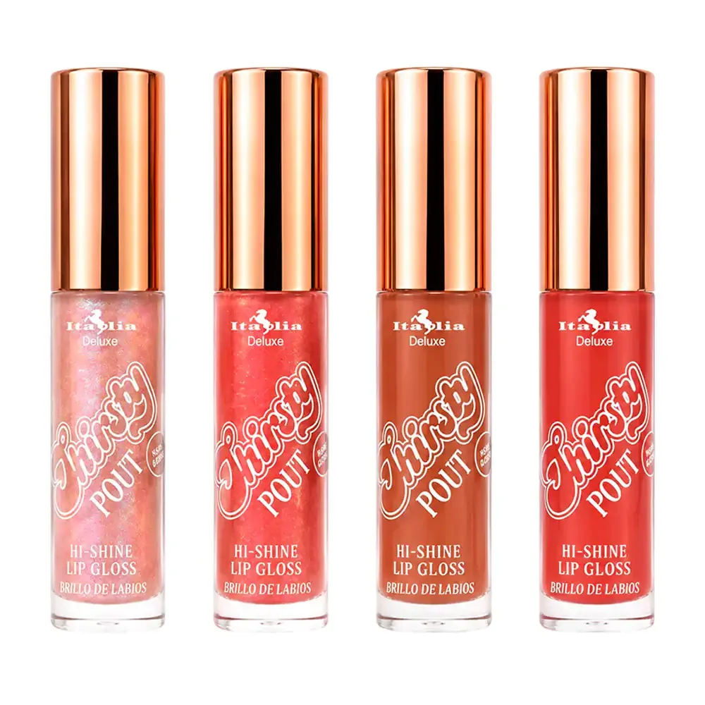 Lip gloss italia deluxe thirsty pout, brillo de labios, 4g, variedad de tonos