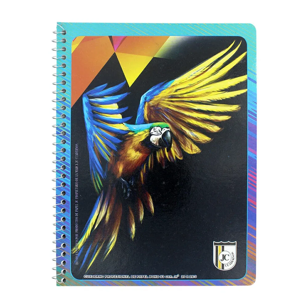 Cuaderno profesional jc de raya con 100 hojas páginas 20x26.3cm, variedad de diseños