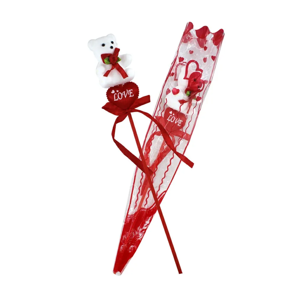 Adorno de oso con moño + corazón love para san valentín / 1578-6
