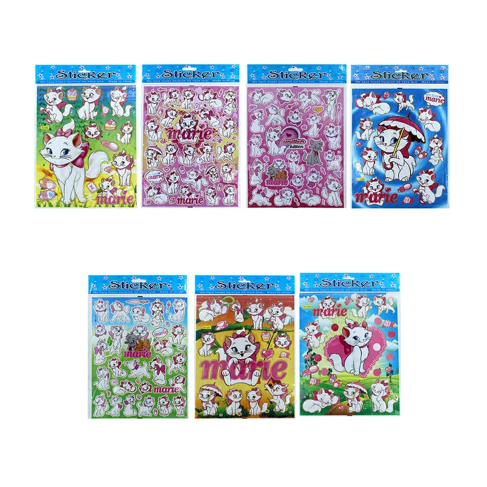 1pza Planilla de stickers calcomanías de gata marie blf-1075a