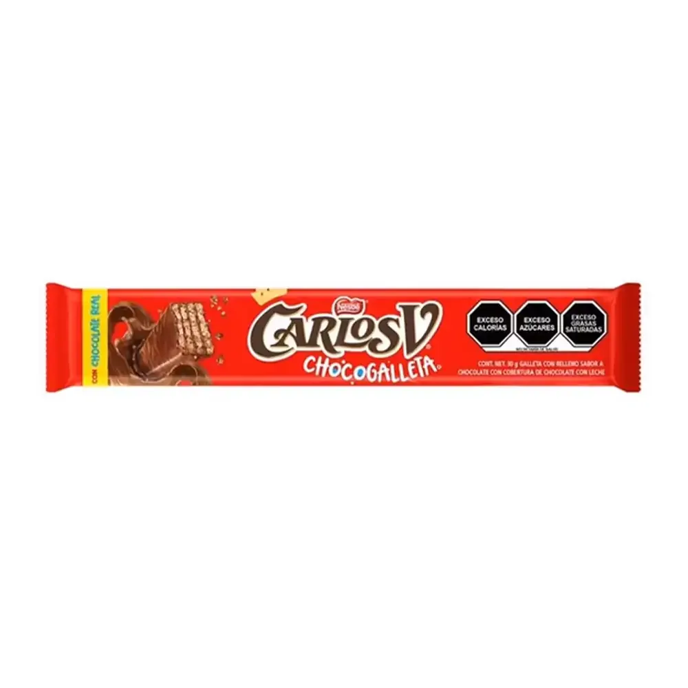 1pza Carlos v snack galleta con cobertura sabor a chocolate, 30g