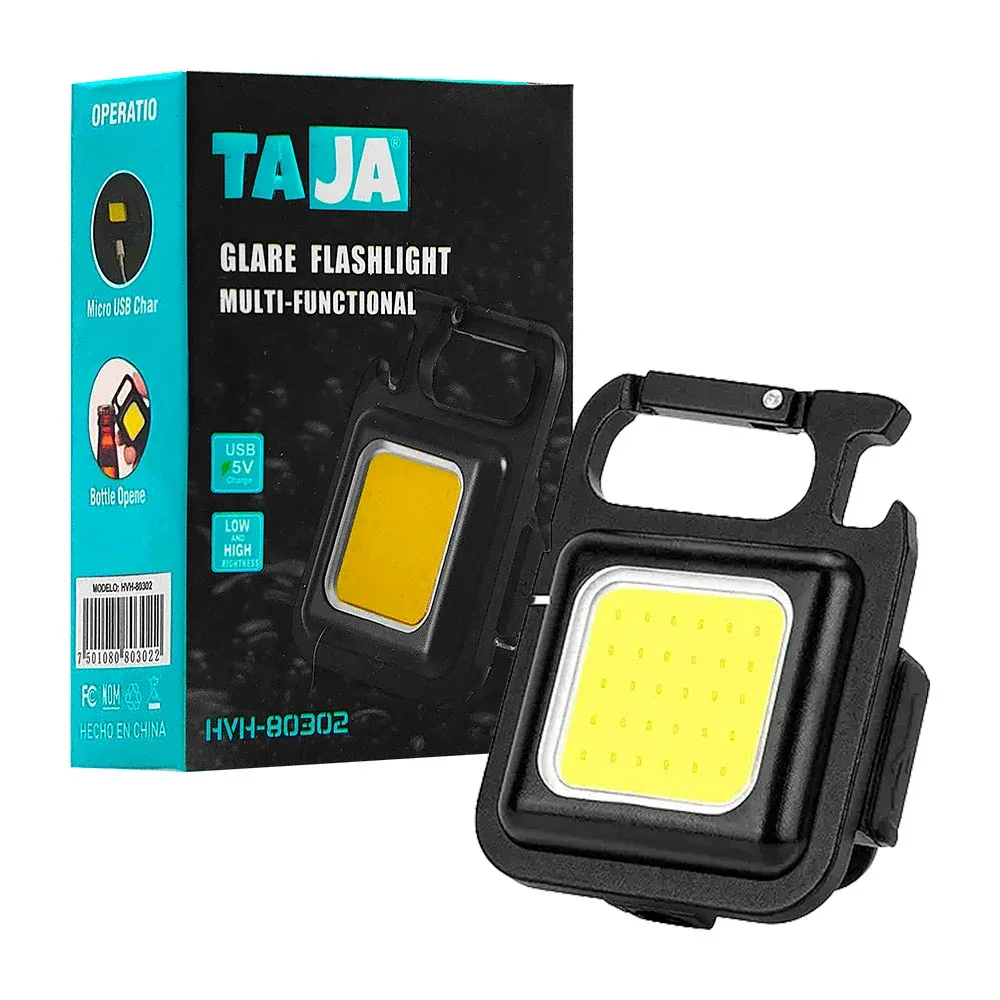 Mini lámpara de emergencia de alta potencia con llavero e imán / hvh-80302