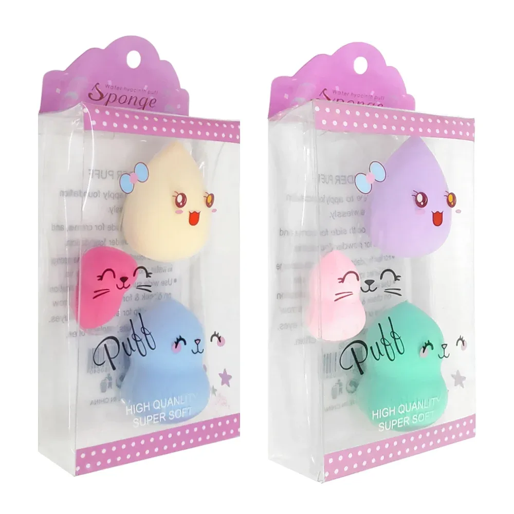 Paquete con 3 mini esponjas aplicadoras de maquillaje de diversos tamaños