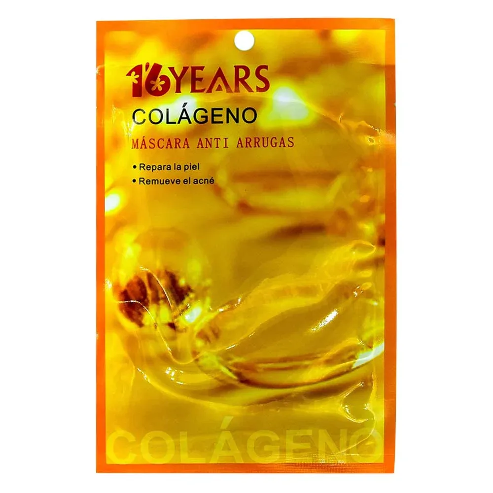 1pza Mascarilla facial 16years anti-arrugas, con extracto de colágeno 25ml / 16y-06