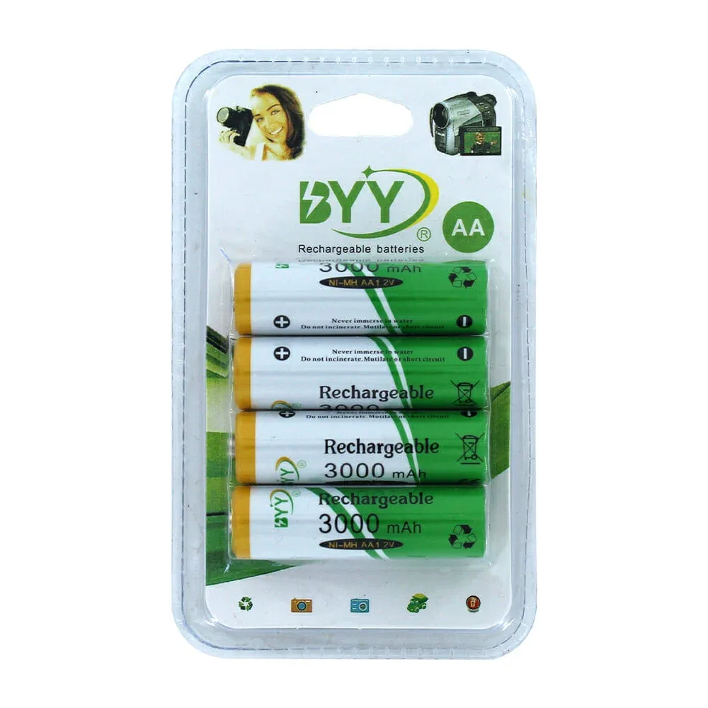 Blíster con 4 pilas baterías byy doble a recargables 3000mah / 100040 / nh05-15