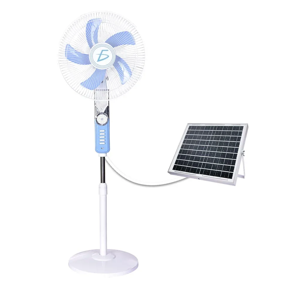 Ventilador solar de 16 pulgadas con 5 aspas y 3 velocidades + panel solar / clr.67