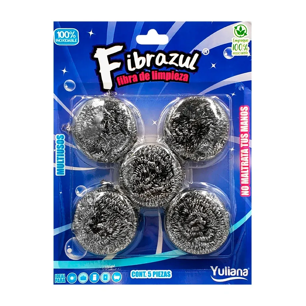 Blíster con 5 fibras en espiral de acero inoxidable / mx-6005 / fibrazul