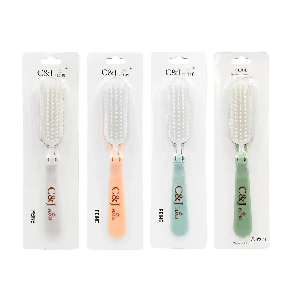 Peine plegable para bolsillo, variedad de colores pastel / c&j flori / pe4302