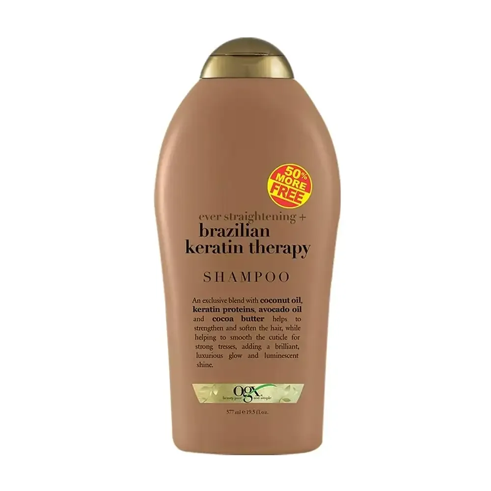 Shampoo ogx de 577ml con extracto de queratina y aceites naturales para cabello