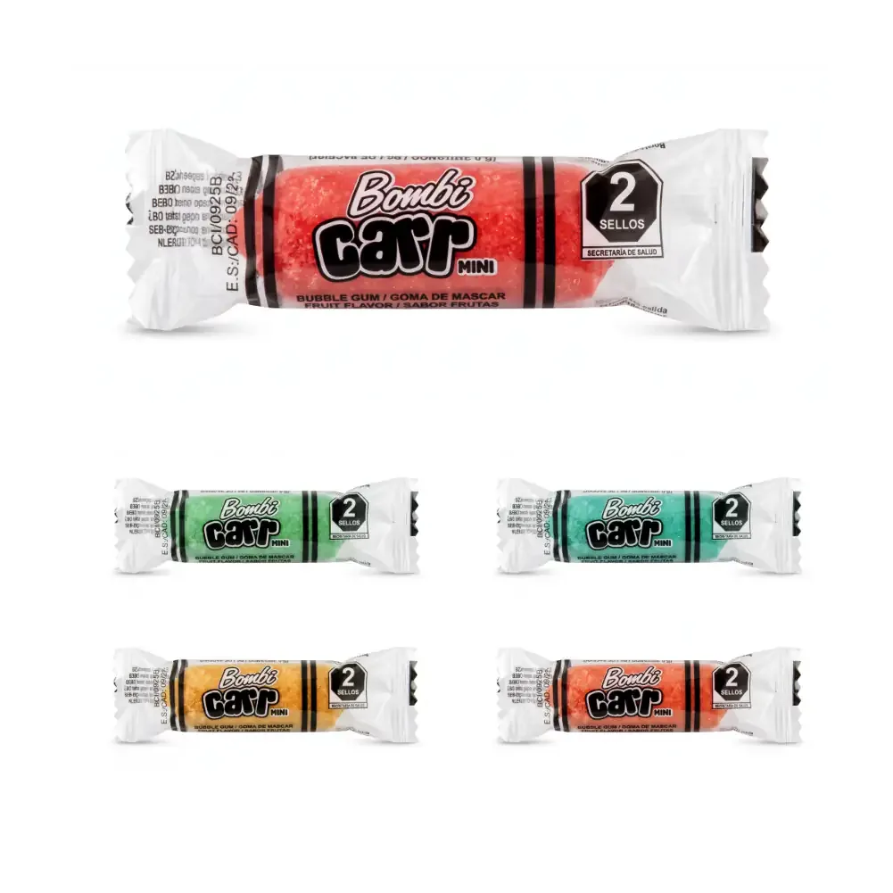 1pza Mini chicle bombi carr en forma de crayon sabor a frutas, 5g