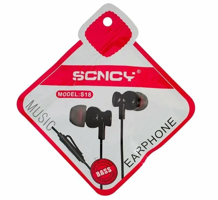 Audífonos alámbricos con control de volumen, almohadillas de silicona y entrada auxiliar / s18 / scncy