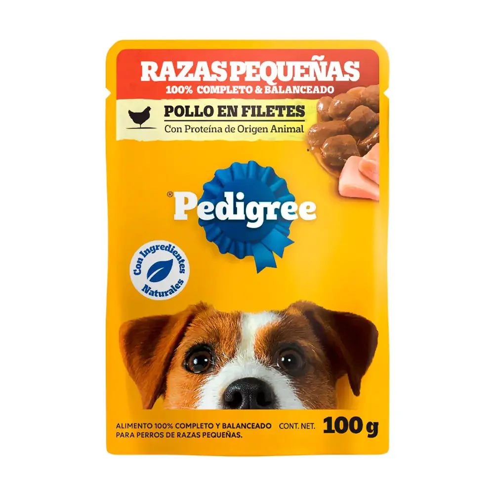 1pz alimento húmedo pedigree para razas pequeñas sabor pollo en filetes, 100g / 5922