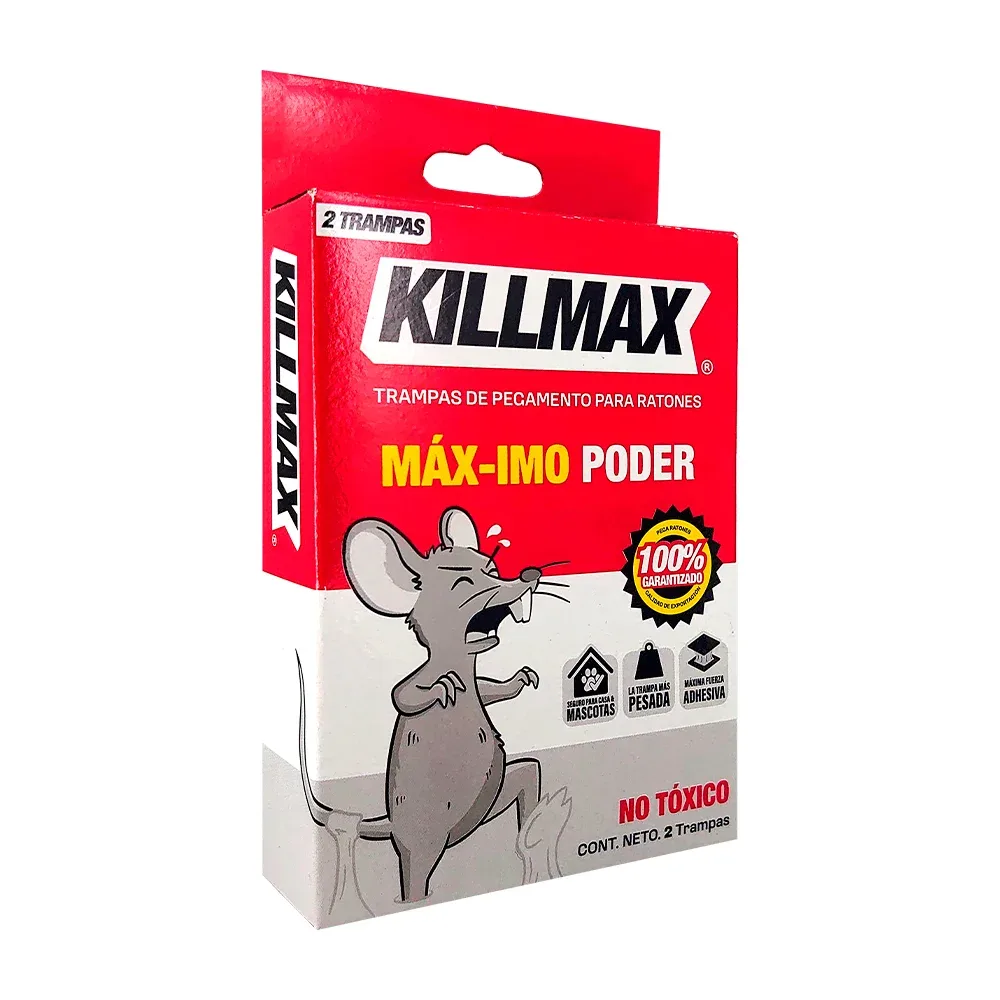 Caja con par de trampas killmax chicas para ratas y ratones, 8x10.5cm / k203