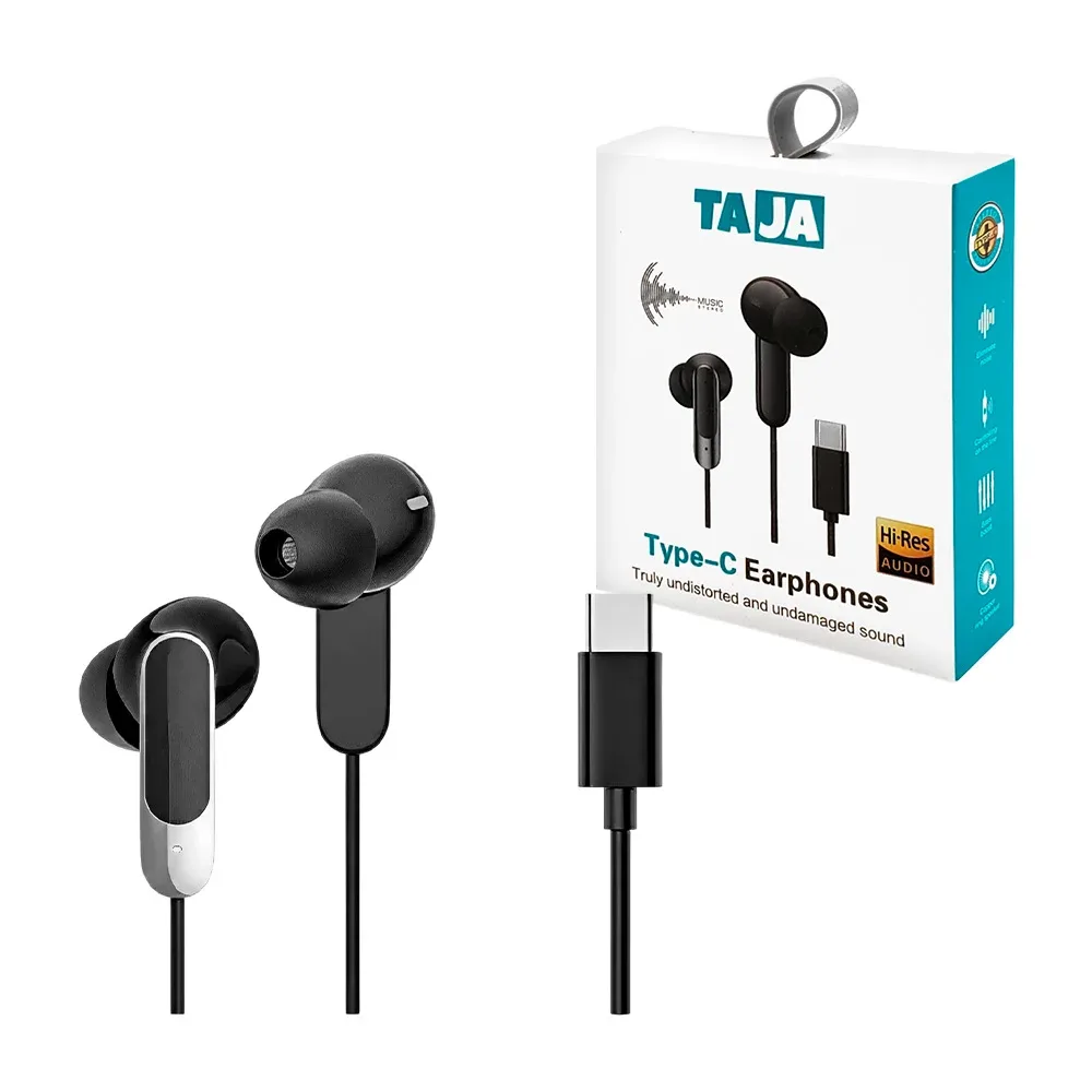 Audífonos taja alámbricos tipo c, sonido estéreo, con almohadillas, variedad