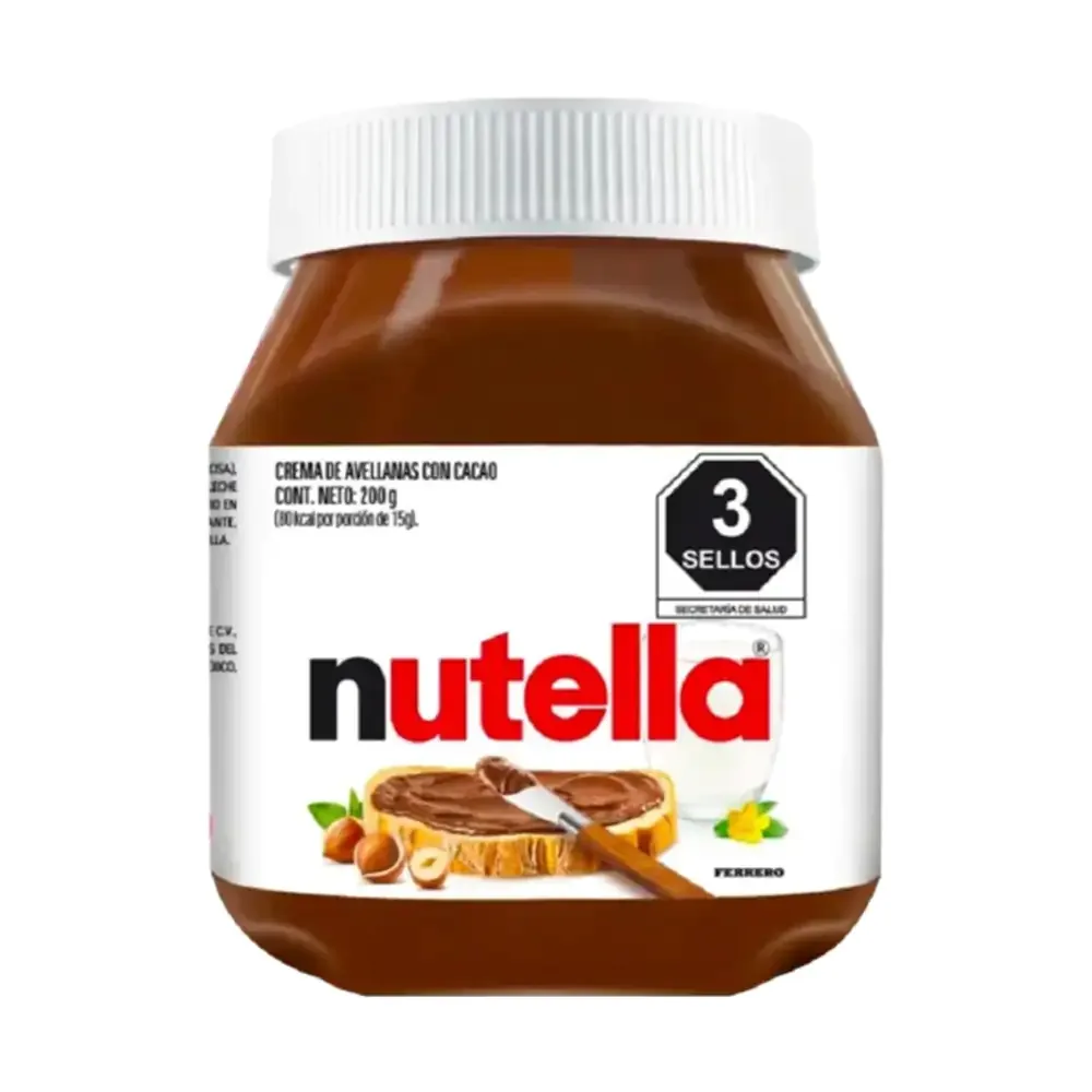 Frasco de crema de avellana con cacao, nutella, 200g / 051671