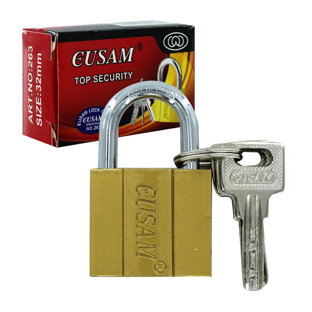 Candado eusam con juego de 3 llaves 32mm tl34854