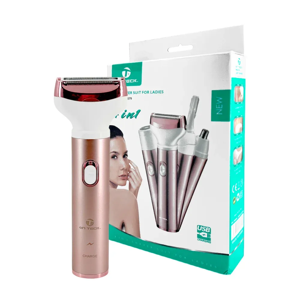 Máquina rasuradora para dama, inalámbrica + accesorios intercambiables / ht-17079