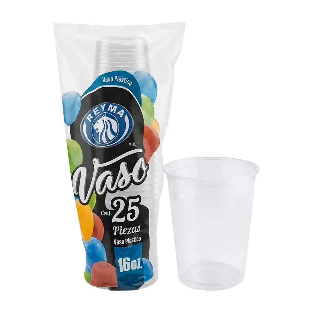 Paquete reyma con 25 vasos plásticos del #16 - 16oz / 800114