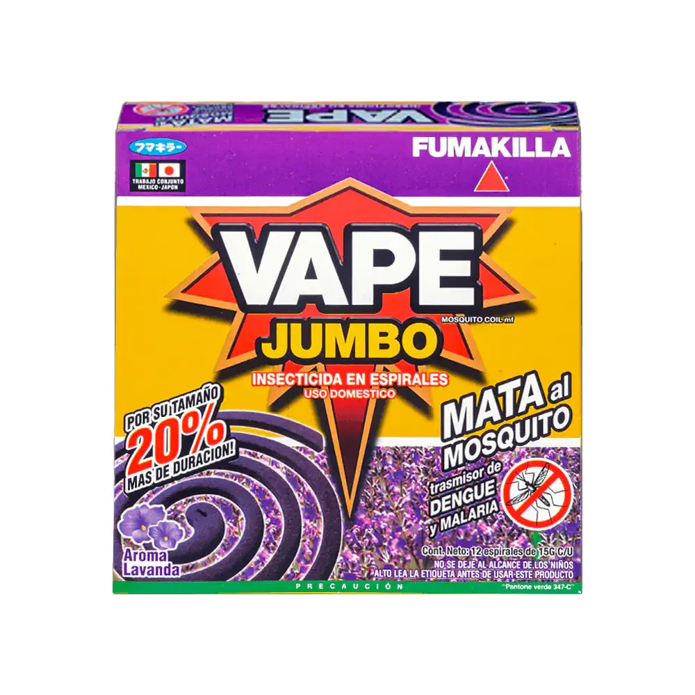 Paquete con 10 vape espiral lavanda para eliminar zancudos - mosquitos + base metálica / 360538