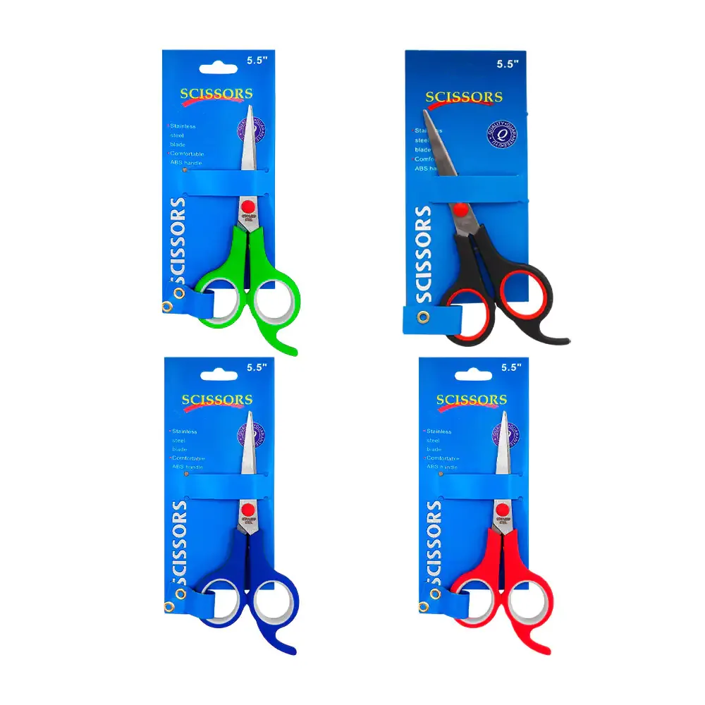 1pza Tijeras metálicas con mango de plástico, medida de 5.5 pulgadas, variedad de funciones / scissors / g3401