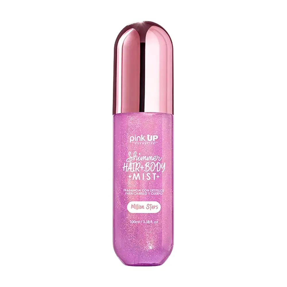 Perfume pink up para el cuerpo y cabello shimmer aroma million stars, 100ml