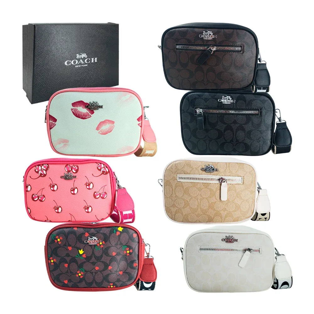 Bolsa de mano c, con doble cierre, estampado de monograma + correa estampada