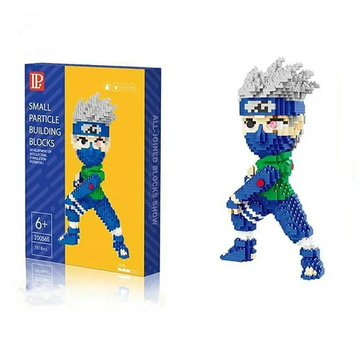 Figura didáctica con 1518 mini bloques armables en forma de kakashi hatake naruto / 320594