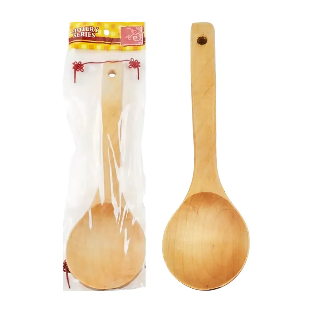 Cucharón de madera pequeño para cocina, 23cmx7cm, diseño liso / a4632