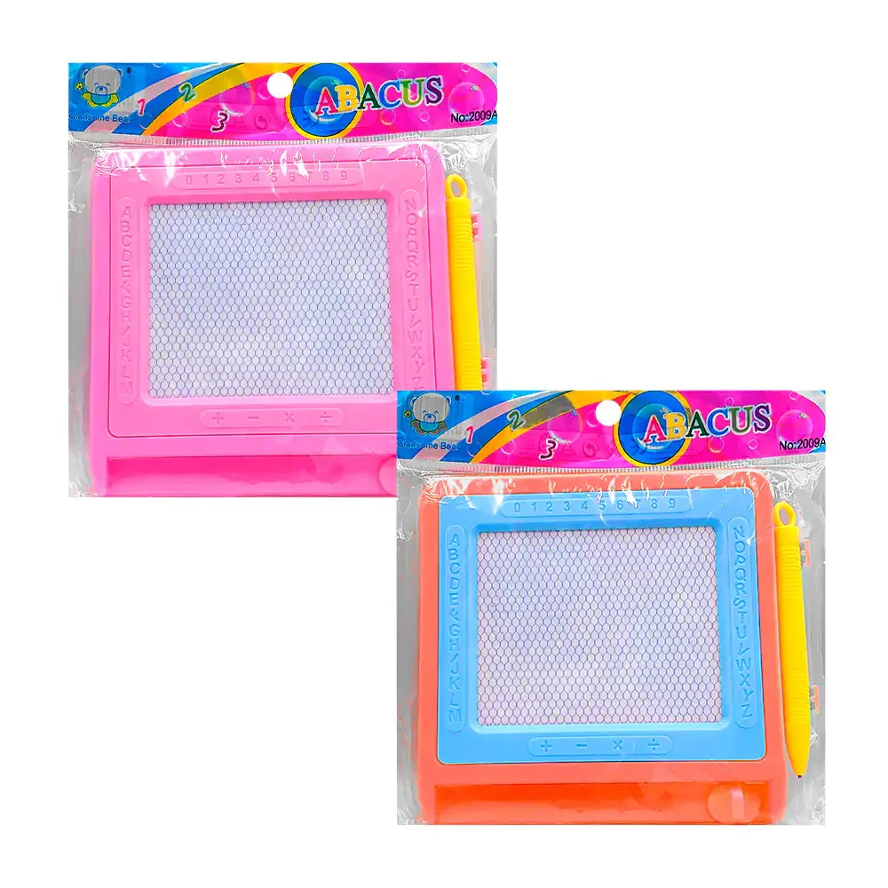 Pizarrón mágico rectangular con pluma, 13.5x13cm, variedad de colores / abacus