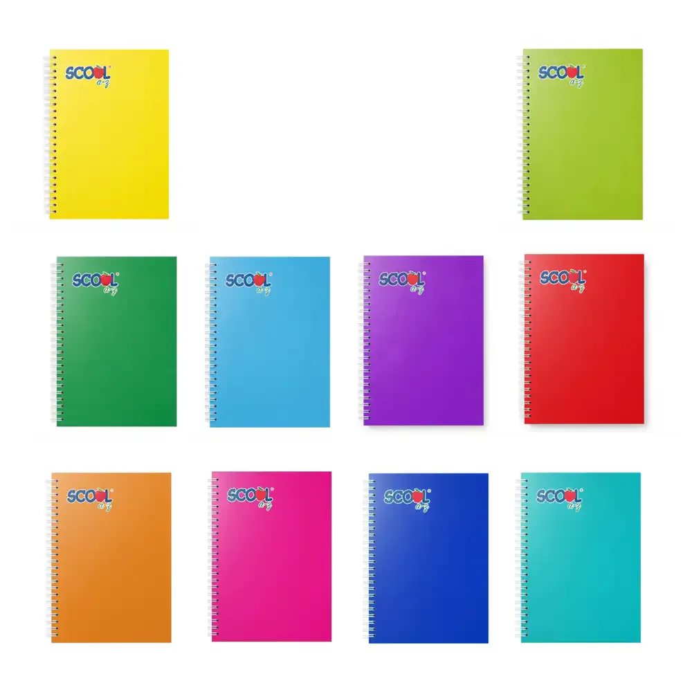 Cuaderno - libreta profesional scool a-z con 100 hojas de raya, variedad de colores