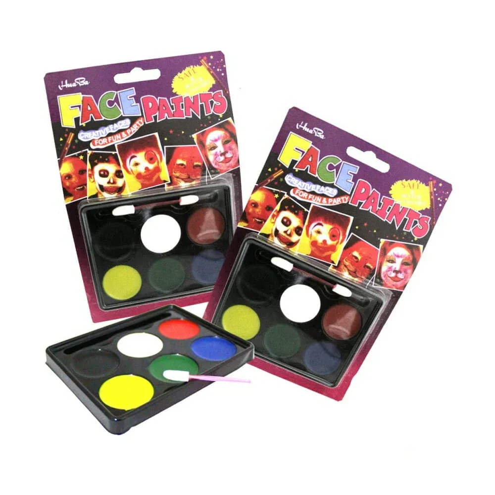 Paleta face paints con 6 colores de maquillaje y aplicador / ar137