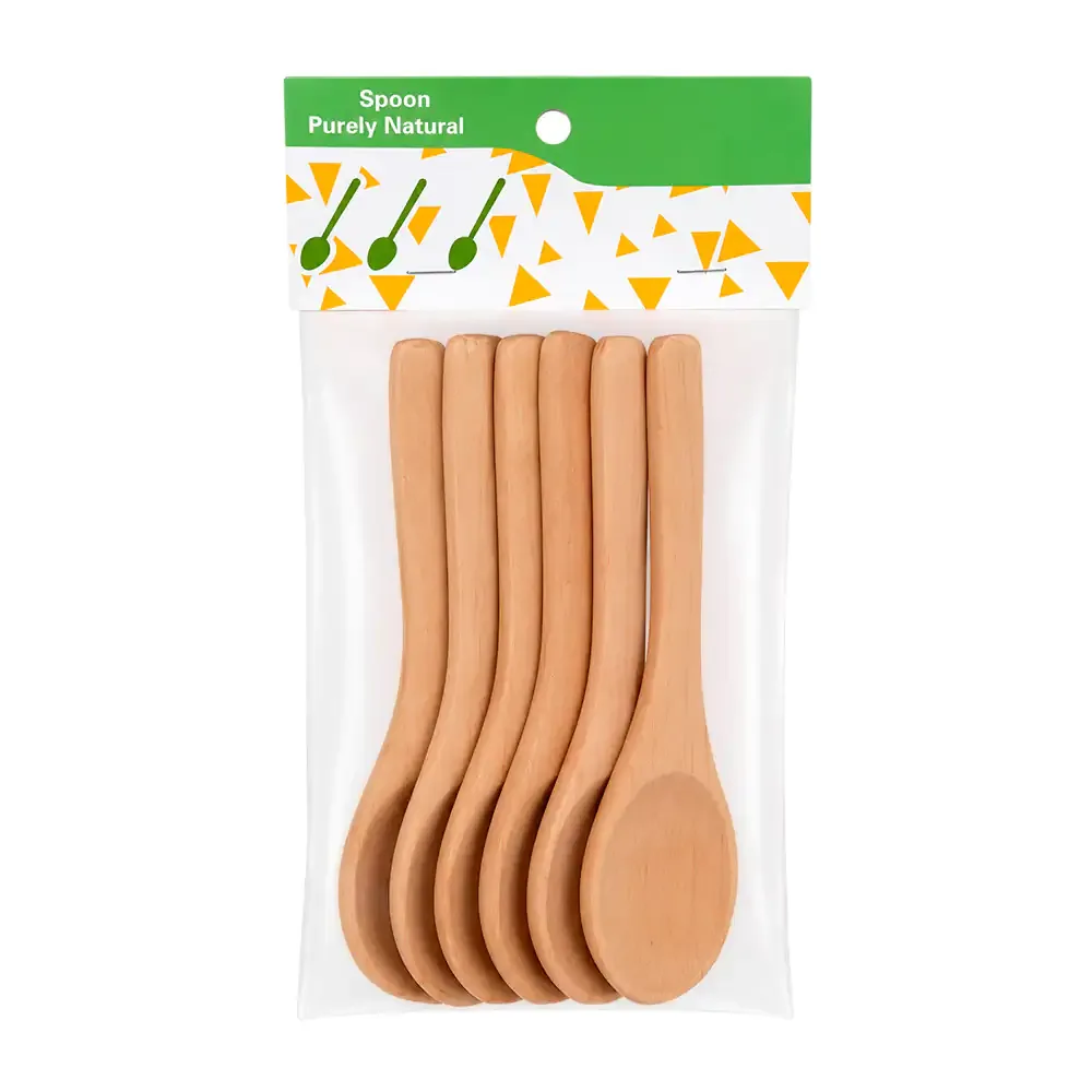 Paquete con 6 cucharas de madera de 13cm / a4599