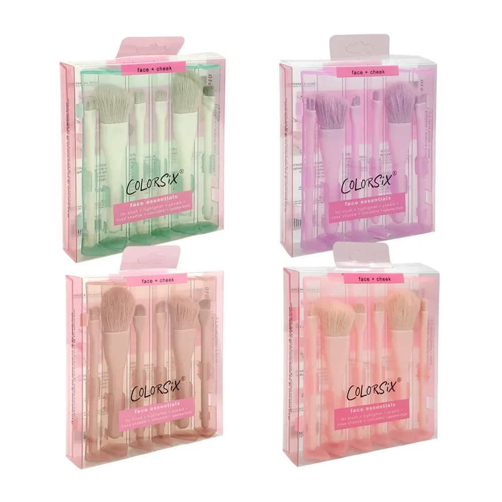 Paquete con 6 brochas para maquillaje, cerdas suaves, 11cm, variedad de colores