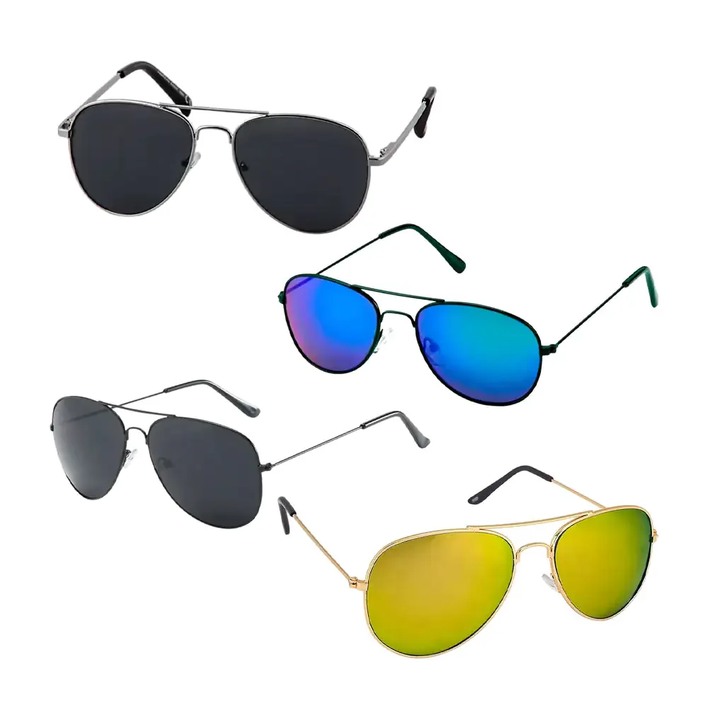 Lentes - gafas de sol estilo aviador con micas tipo espejo, variedad de colores