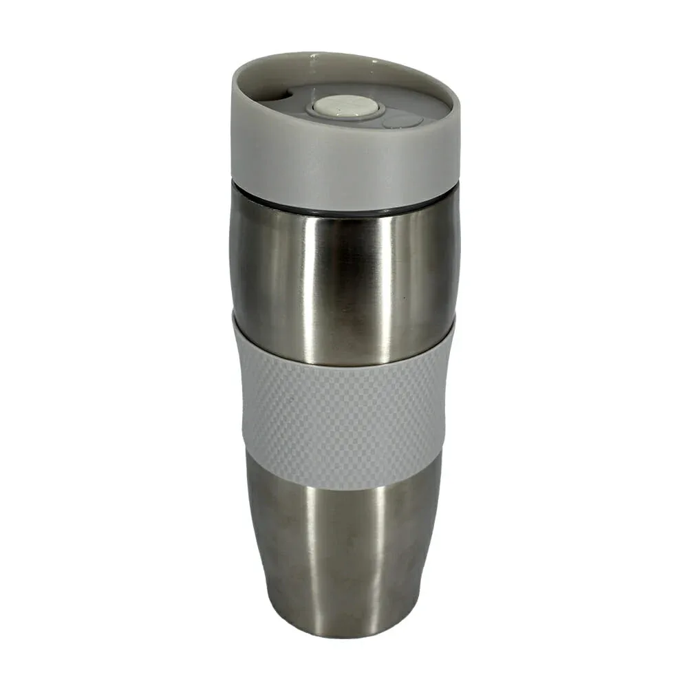 Termo de acero inoxidable con banda de plastico  hv056