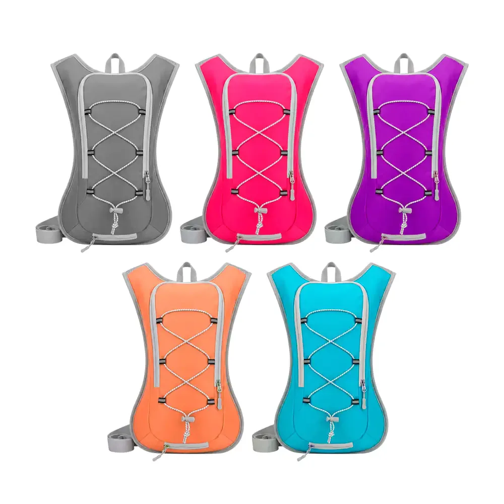 Mochila deportiva con 1 broche + porta botella, variedad de colores