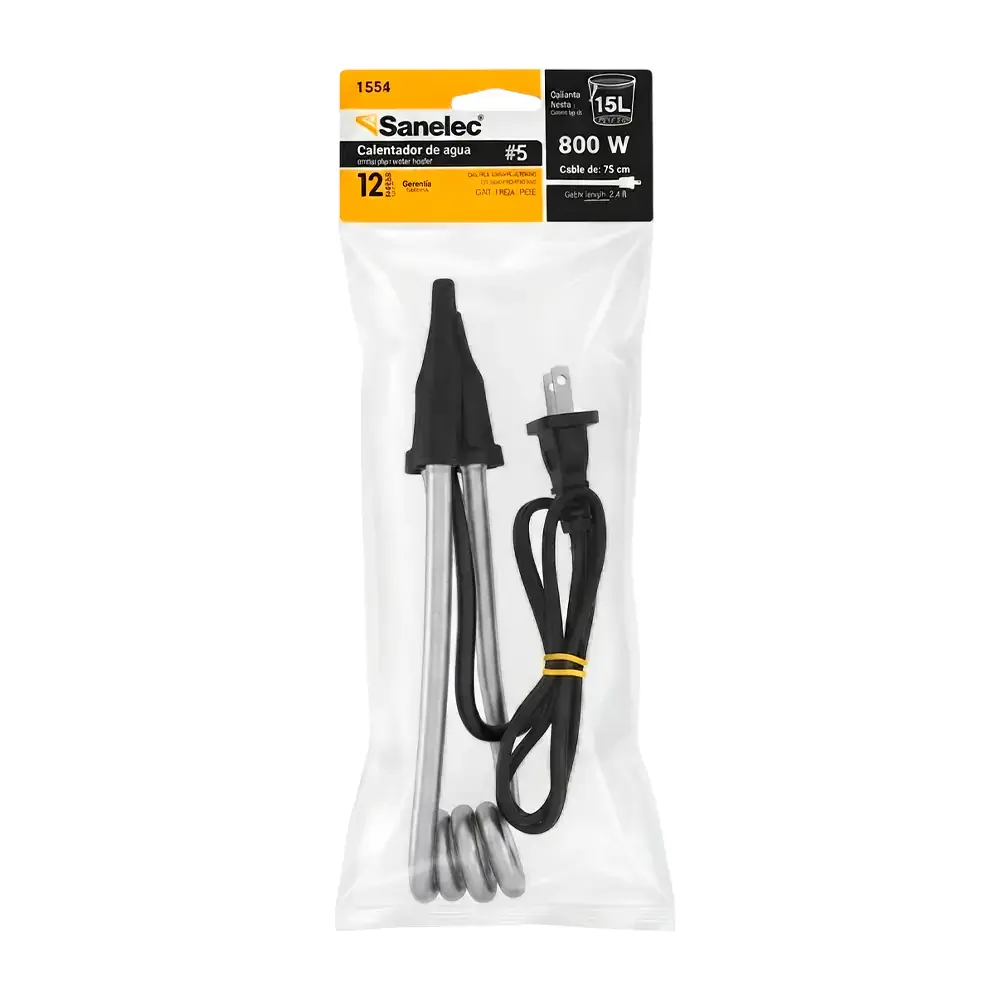 Resistencia calentador eléctrico sanelec con potencia de 800 watts para 15 litros / 1122