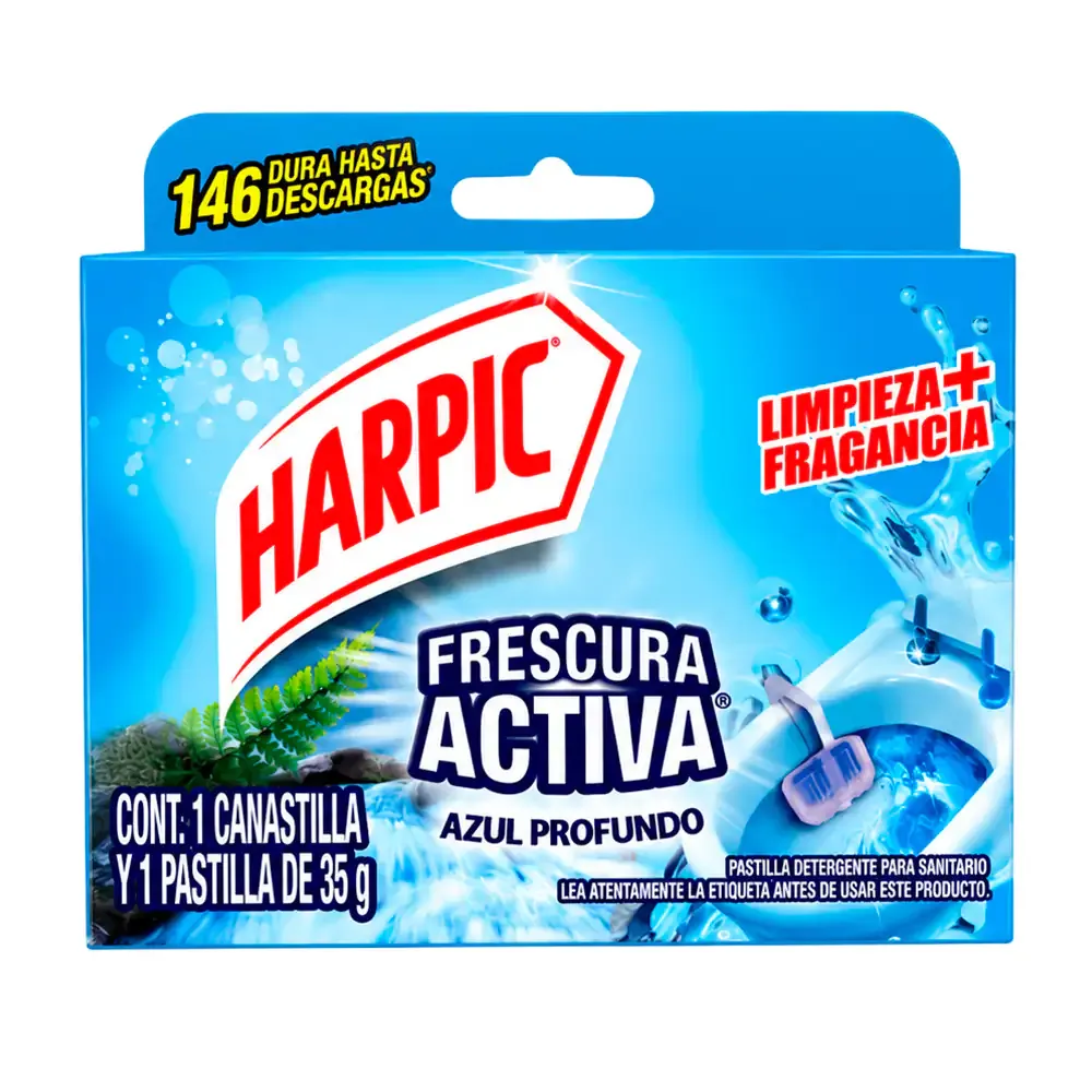 1pz pastilla harpic para sanitario con aroma a azul profundo, 35g / 758163