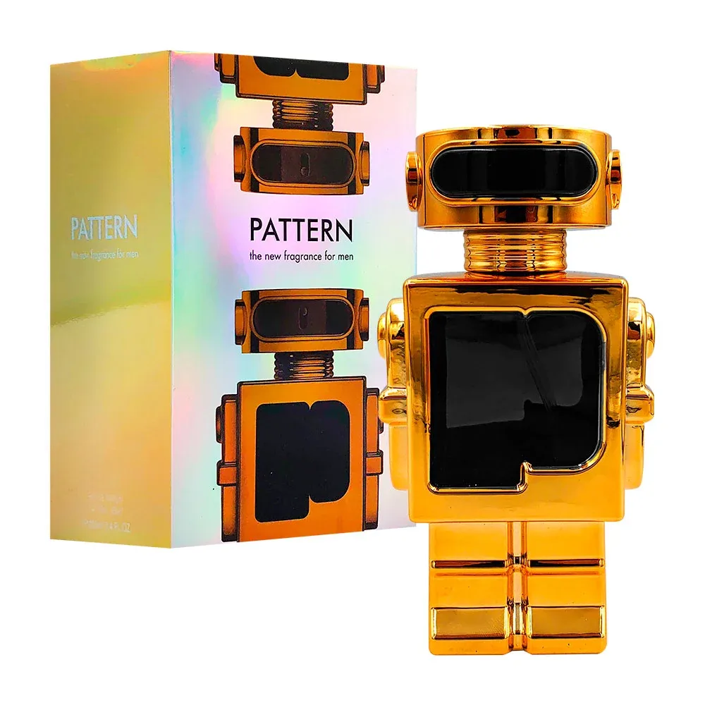 Perfume pattern dorado plata en spray con fragancia para hombre, 100ml / j8022-2