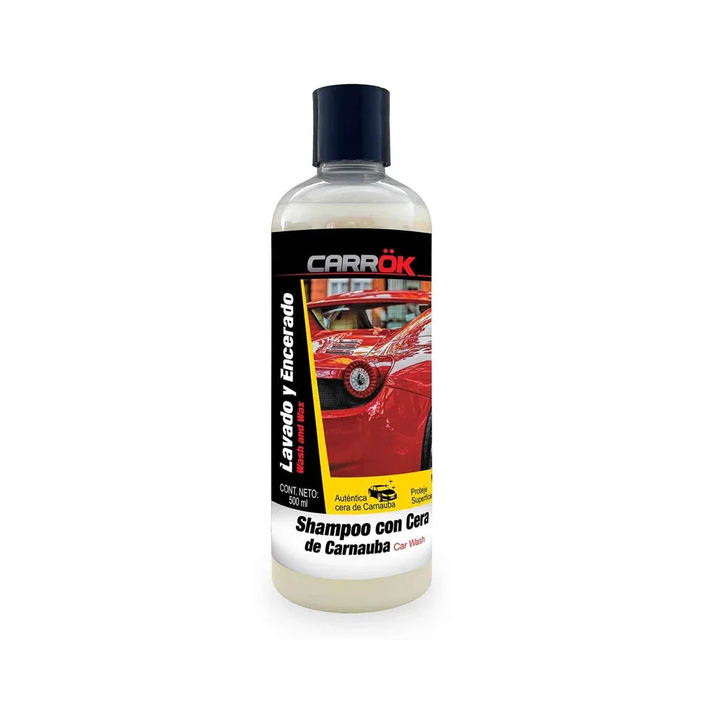 Shampoo con cera de carnauba carrot de fácil aplicación para automóvil, 500ml / 127401