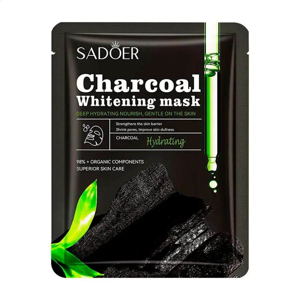 Mascarilla facial con carbón activado para limpiar y blanquear la piel, 25g