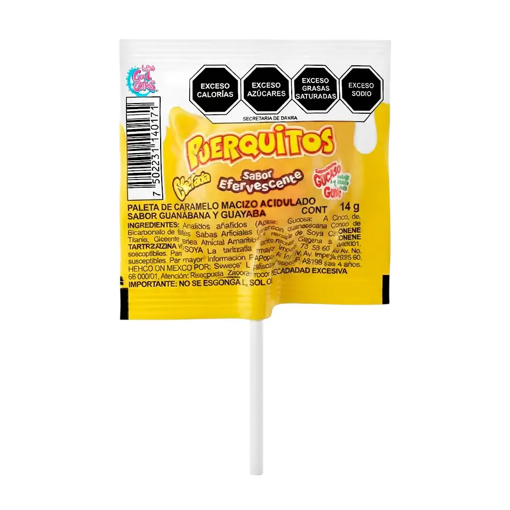 Paleta puerquitos chelada sabor efervescente 14g / 140171