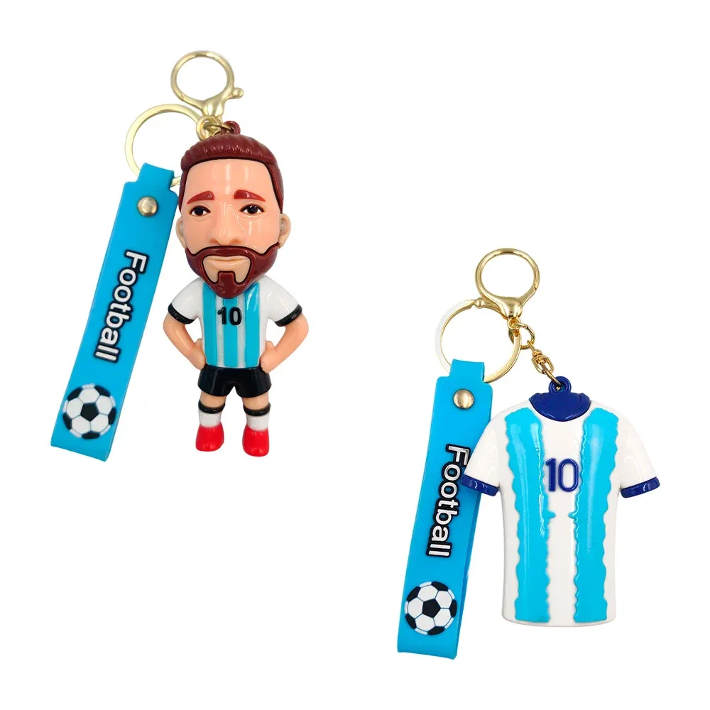 Llavero de silicón en forma de muñeco o camisa con banda / football