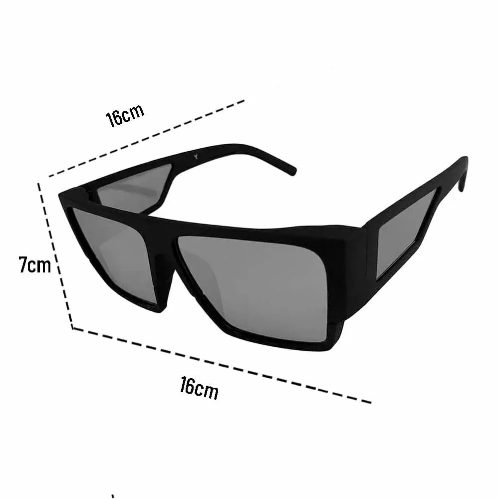 1pza lentes de sol con varillas rectangulares y micas mate, variedad de colores / 3195-4