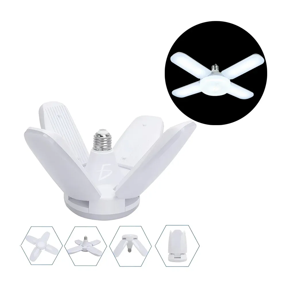 Lámpara led de luz blanca estilo ventilador plegable de 4 aspas, 50w / led.20.p