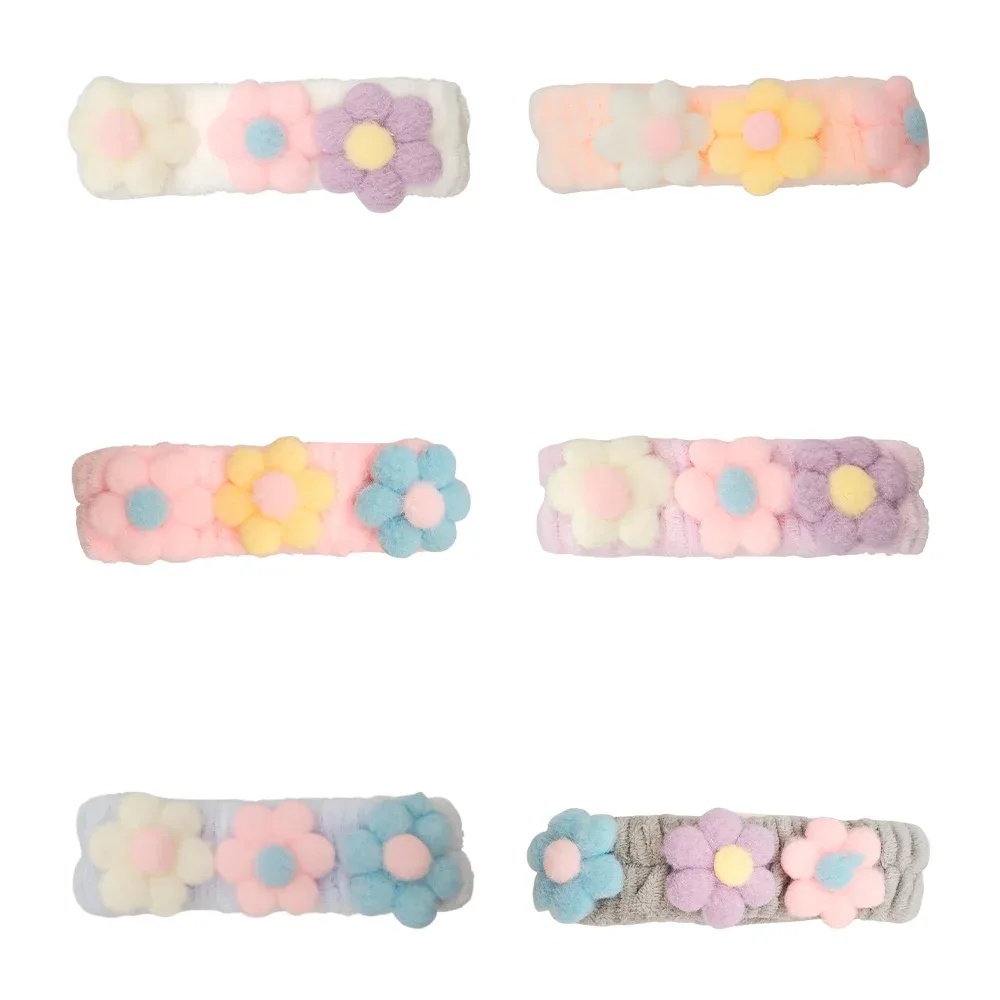 1pza banda afelpada sujetadora de cabello con flor decorativa, variedad / cn5087