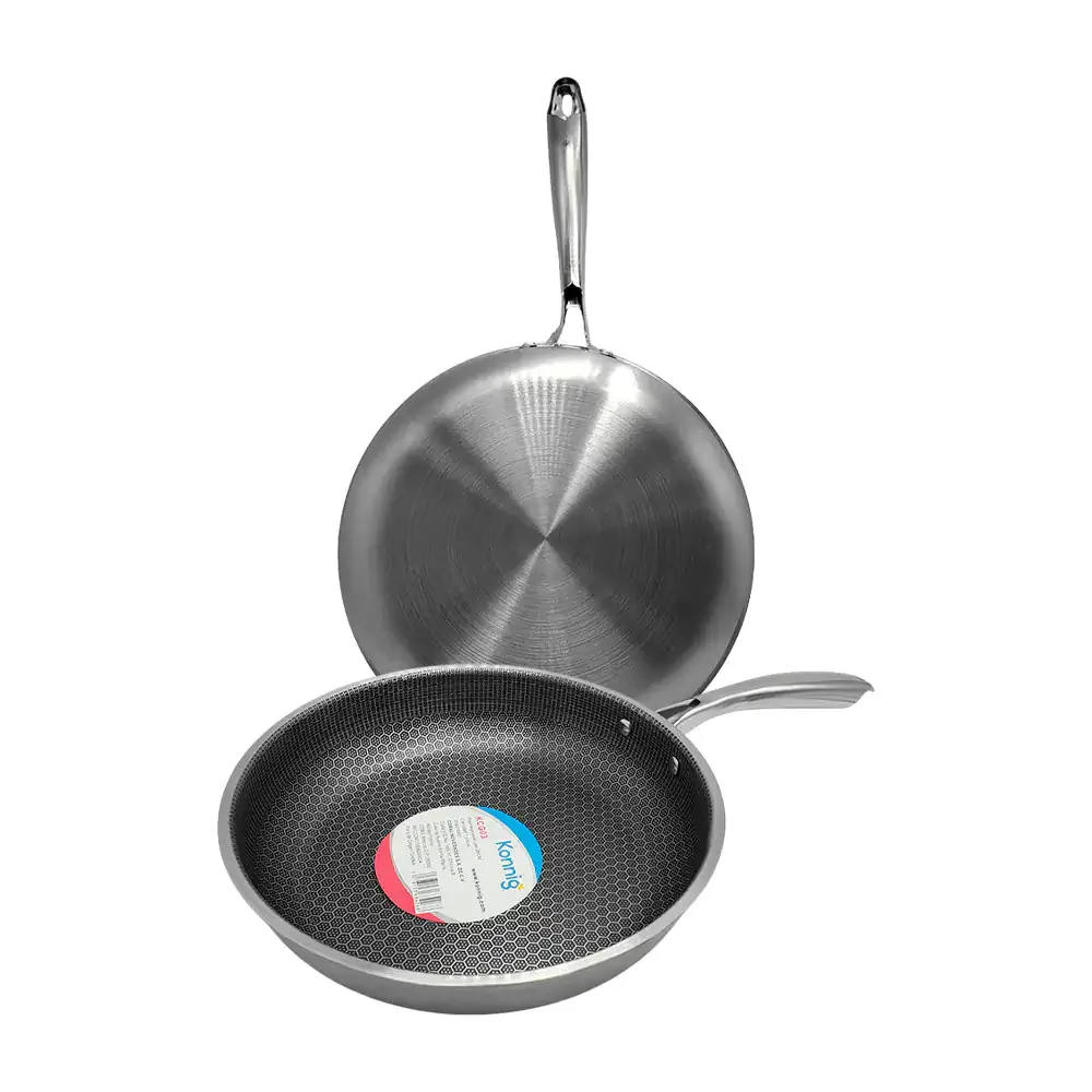 Sartén antiadherente konnig color cromado, 28cm con mango metálico
