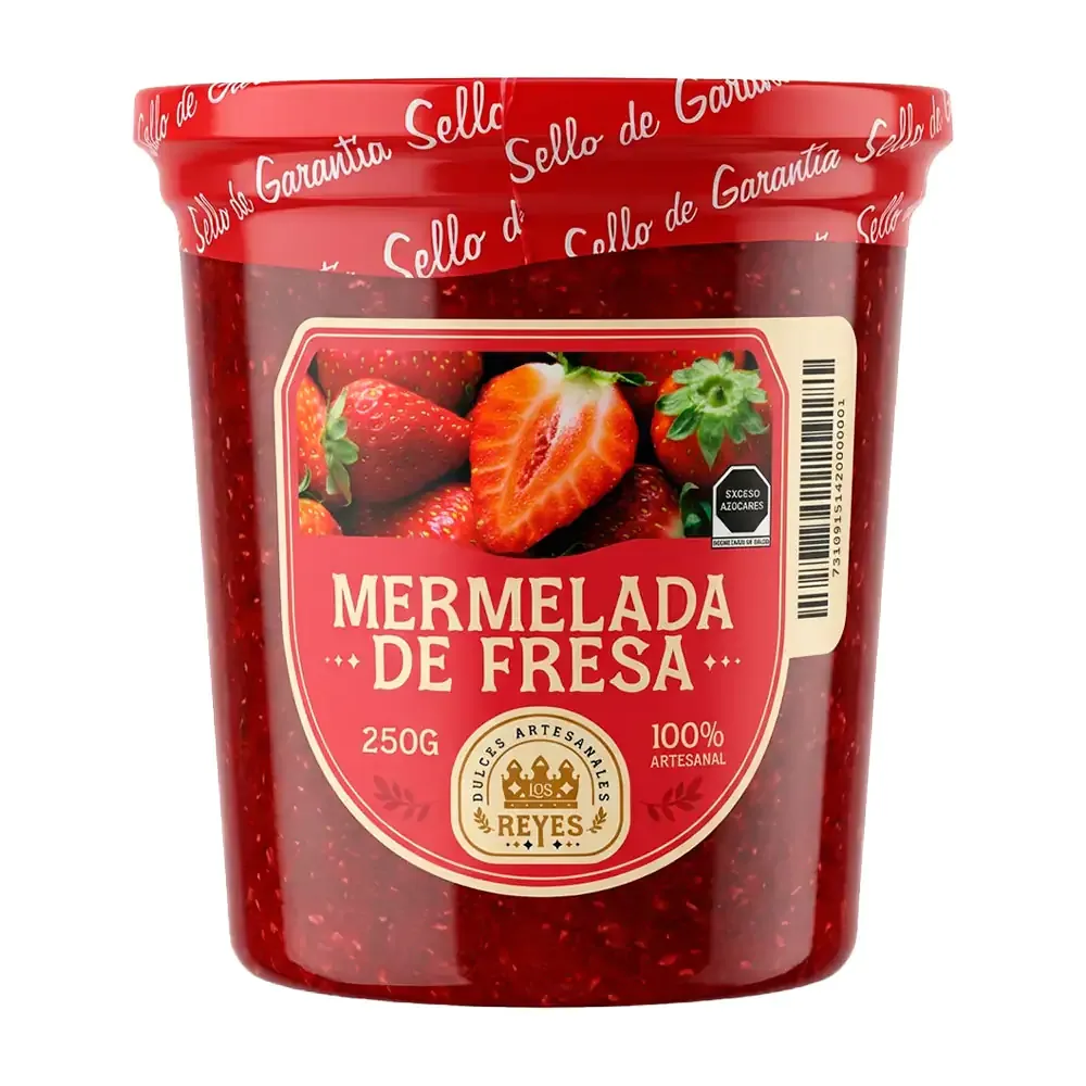 Bote de 1/4, mermelada de fresa natural artesanal los reyes / fresa1.4