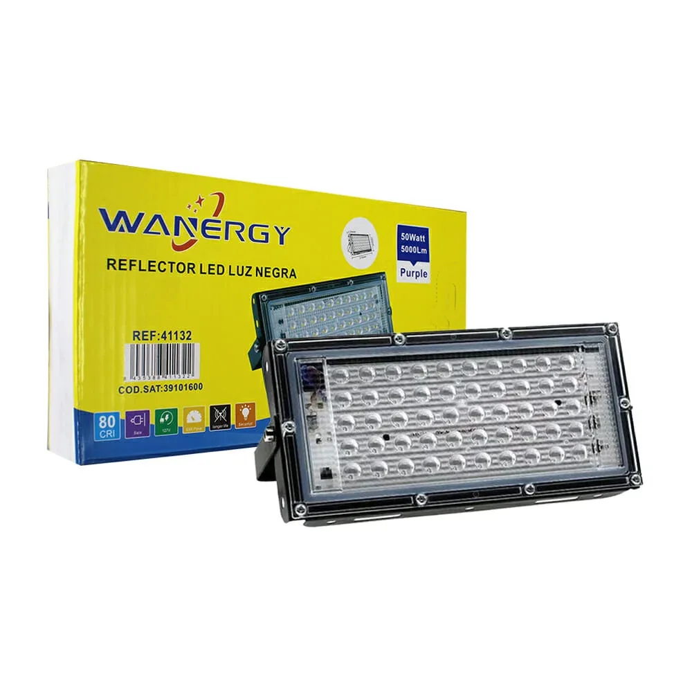 Reflector rectangular wanergy de luz negra con consumo de 50w / 41132