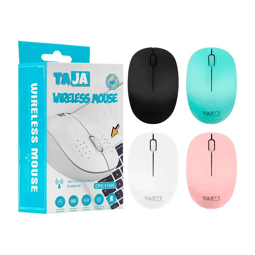 Mouse inalámbrico, diseño compacto, ergonómico con textura, variedad de colores